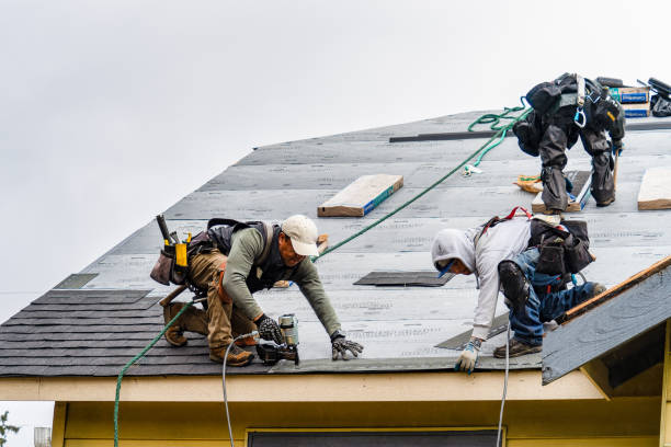 Professional Gutter Installation technician working in Keene, OH